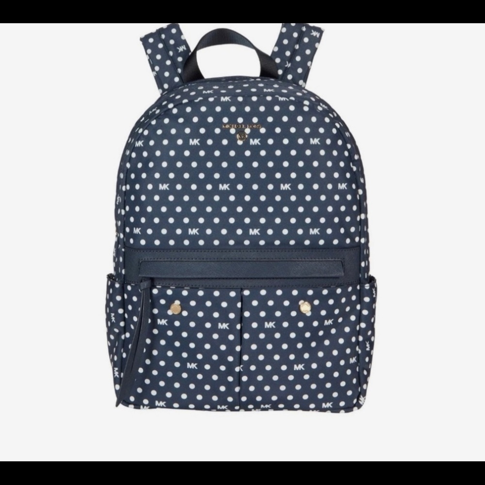 COPY - Michael Kors black and white polka dotted medium backpack. $228
